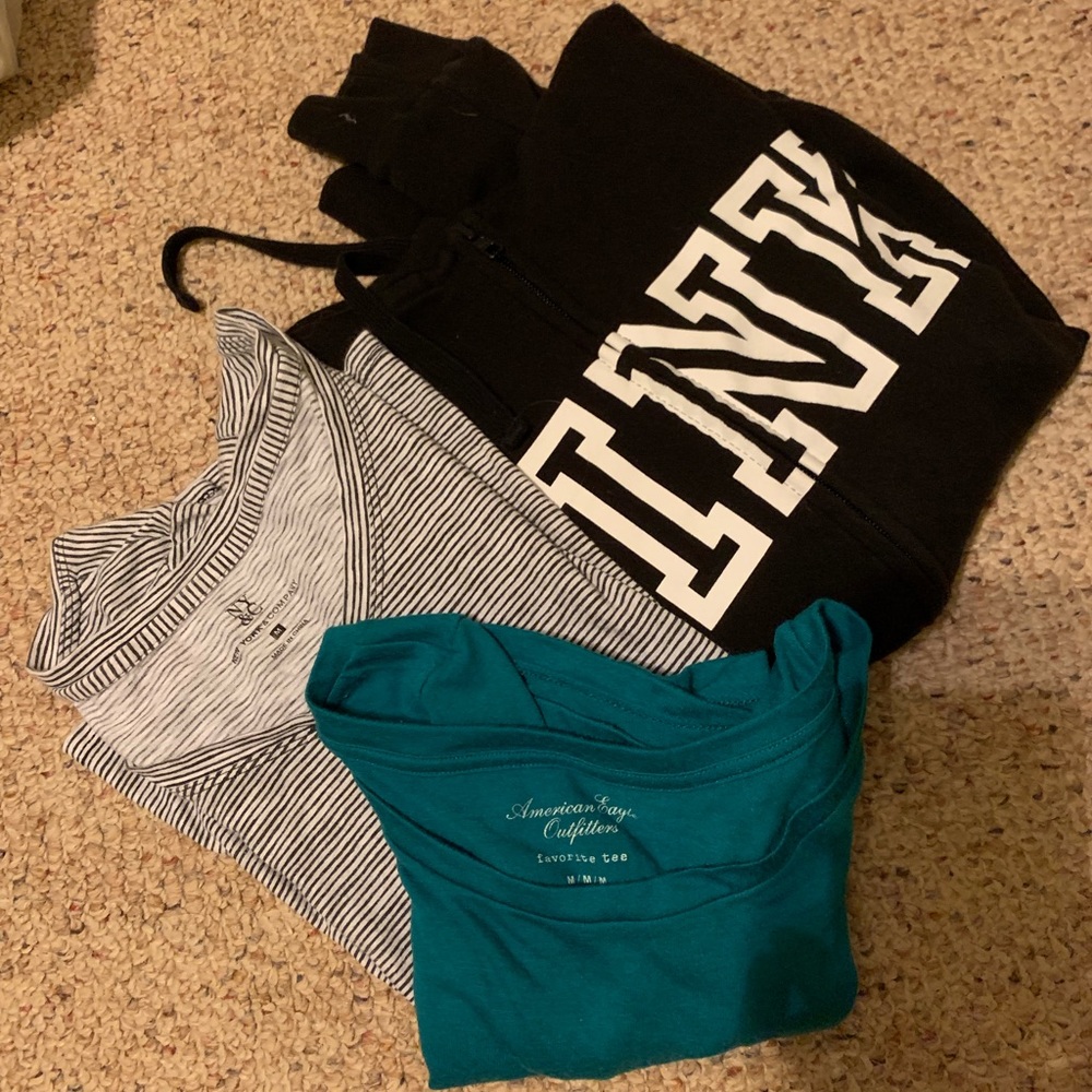 Bundle- two tees and a jacket:)